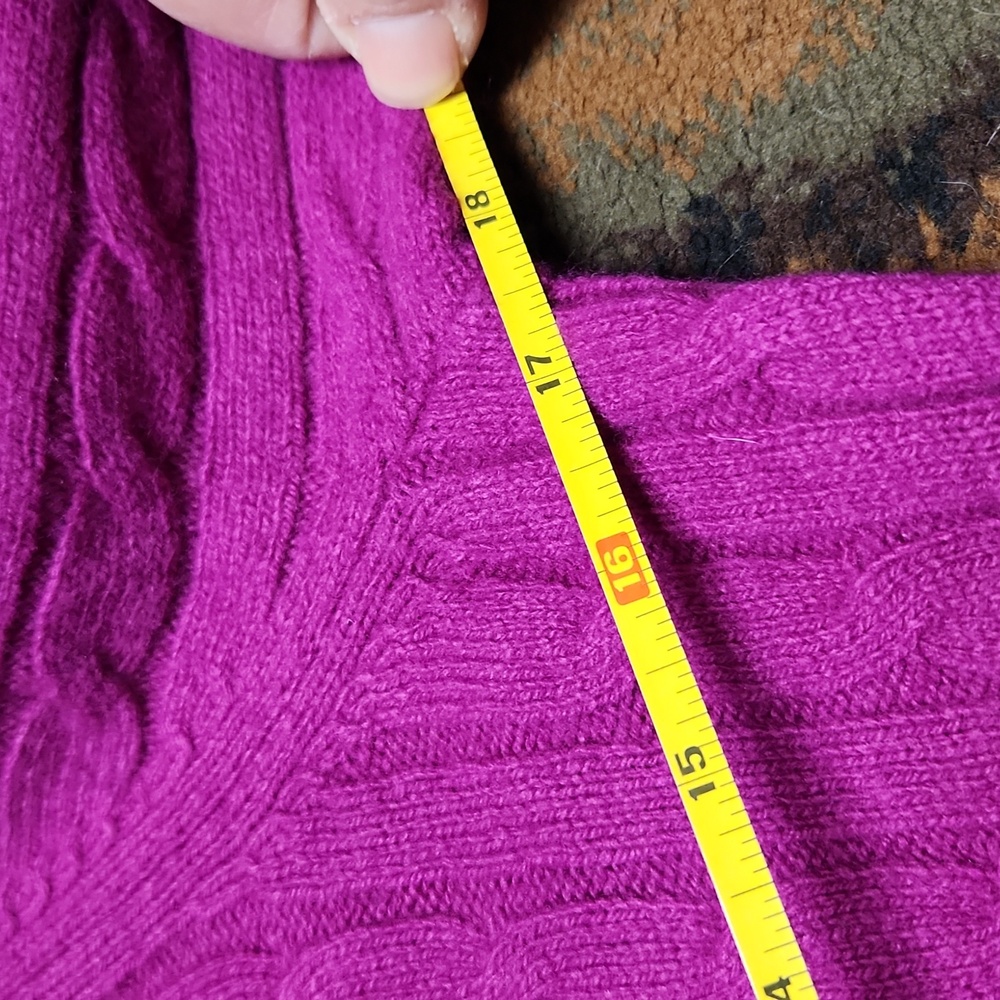 JCPenney Women's Fuchsia Cable Knit Sweater - Picture 7 of 8